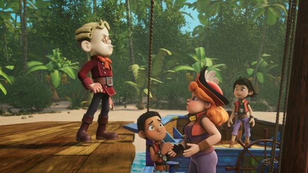 Bild 1 von 3: Schlimmer kann es nicht kommen: Der Inspekteur der Pirate Academy entzieht Käpt'n Raubein die Lehrerlaubnis.
© ZDF/Method Animation/Mediawan kids & family - Honorarfreie Verwendung gemäß AGB im redaktionellen Zusammenhang mit genannter Sendung bei Nennung \