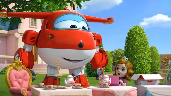 Bild 1 von 4: Jett überreicht Maribelle die Halsbänder für ihre Hundewelpen.© KiKA/FunnyFlux/QianQi/EBS/CJ E&M - Honorarfreie Verwendung gemäß AGB im redaktionellen Zusammenhang mit genannter Sendung bei Nennung \