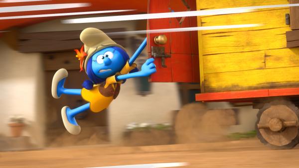 Bild 1 von 5: Lily versucht, ihren Waffelwagen, den Koch stiehlt, aufzuhalten.