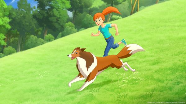 Bild 1 von 4: Zoe und Lassie erfreuen sich an der wunderschönen Landschaft in der Graham, Zoes Vater,  als Kind lebte.