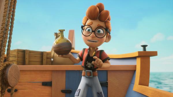 Bild 1 von 4: Alexander hat es schon in der Hand, das Zauberelixier, dass die Sardinen Käpt'n Raubeins Bruder Francis abjagen sollen. Aber die Freude wird nicht lange währen.