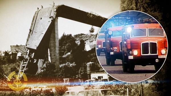 Bild 1 von 6: 1973 stürzt ein Teilstück einer im Bau befindlichen Brücke in Zeulenroda ab. Vier Bauleute kommen ums Leben. Obwohl Chefkonstrukteur Gisbert Rother am Einsturz unschuldig war, strengt die Stasi einen Schauprozess gegen ihn an.