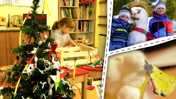 Bild 1 von 2: Bei ENE MENE BU bauen wir einen Schneemann, basteln ein Schaf und einen Weihnachtsbaum.