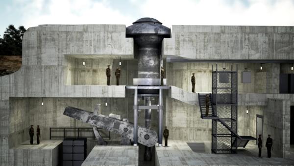 Bild 1 von 4: Die Bunkeranlagen der Maginot-Linie: hochmoderne, technisch komplexe Verteidigungseinheiten. Revolutionär sind die drehbaren, hydraulisch betriebenen Türme. Ihr Antrieb war elektromechanisch, unterstützt durch ein Gegengewicht.