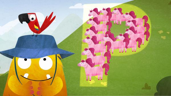 Bild 1 von 1: Nitso findet auf einer Wiese viele pinke Ponys.