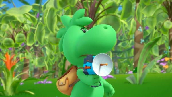 Bild 1 von 5: Grisu will mit diesem Ding die Geräusche von Affen orten.