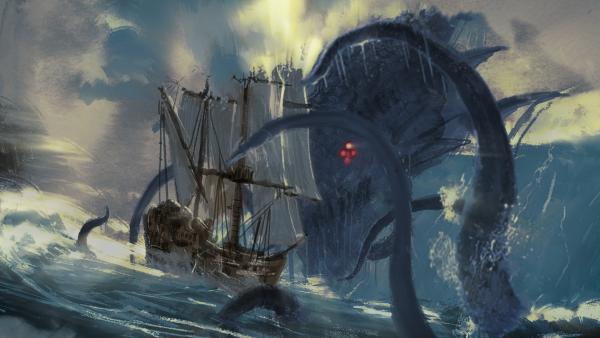 Bild 1 von 3: Den Erzählungen nach brachte der Kraken Schiffe zum Sinken und verschlang ihre gesamte Besatzung.