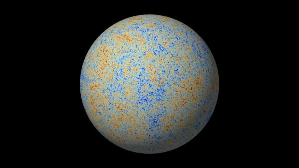 Bild 1 von 2: Die kosmische Hintergrundstrahlung offenbart die Spuren des frühen Universums - den Ursprung aller Materie, aus der sich schließlich auch das Leben entwickelte.