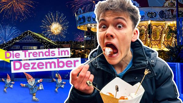 Bild 1 von 1: Noel checkt die Trends für den Dezember auf dem Kölner Weihnachtsmarkt.
© KiKA/Sofia Krause - Honorarfreie Verwendung gemäß AGB im redaktionellen Zusammenhang mit genannter Sendung bei Nennung \