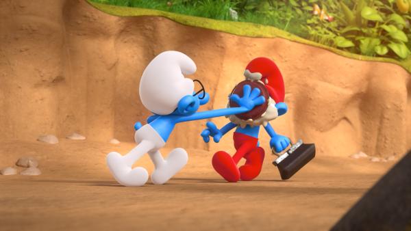 Bild 1 von 5: Papa Schlumpf einen Streich zu spielen, ist für Schlaubi allerdings die härteste Prüfung.