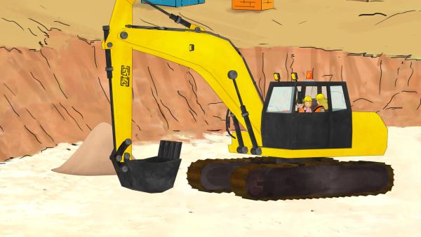 Bild 1 von 4: Conni (M.) und Simon (l.) dürfen sogar im Bagger fahren.