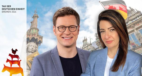 Bild 1 von 1: In der Live-Sendung mitten vom Bremer Marktplatz erleben die Zuschauenden das Bürgerfest in Bremen mit der \