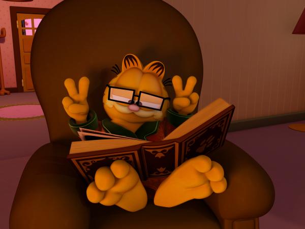 Bild 1 von 2: Garfield will einen Film über die Geschichte der Hunde drehen.