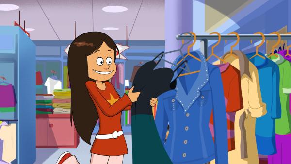 Bild 1 von 3: Wendy sucht sich ein Kleid aus. Ist das etwas aus Polyester?