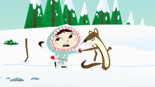 Bild 1 von 1: Das großspurige Wiesel Johnny überredet Inui zu einem weiteren Wettkampf. Dabei  hat er schon vorher immer gewonnen, und es sieht auch nicht so aus, als ob das irgendwie zu ändern wäre. Inui und ihre Freunde ärgern sich über den eitlen überehrgeizigen Typen.