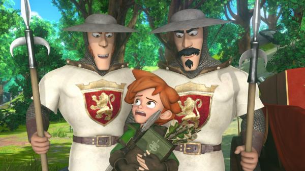 Bild 1 von 5: Robin Hood ist in Not. Er ist in Prinz Johns Falle getappt. Die Soldaten haben ihn überrumpelt.