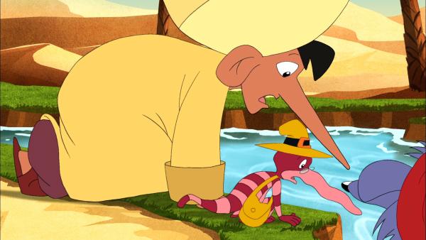 Bild 1 von 2: Nachdem unsere Helden von den Feigen gegessen haben, sind ihre Nasen ganz lang geworden.