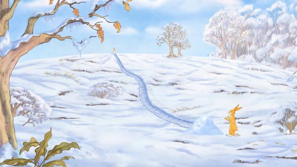 Bild 1 von 5: Der kleine Hase hat sich eine tolle Schneerutsche gebaut.
© KiKA/SLR Productions Australia Pty.Ltd./Scrawl Studios Pte Ltd./hr/ARD - Honorarfreie Verwendung gemäß AGB im redaktionellen Zusammenhang mit genannter Sendung bei Nennung \