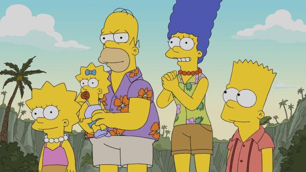 Bild 1 von 20: (v.l.n.r.) Lisa; Maggie; Homer; Marge; Bart
