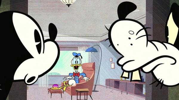 Bild 1 von 1: Donalds Fuß ist geschwollen und Donald will einfach nicht zum Arzt. Micky und Goofy springen ein und versuchen ihm zu helfen.