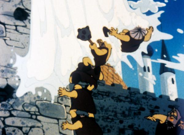 Bild 1 von 6: Im Bild: Die gefährlichen Graumänner greifen die Burg des bulgarischen Königs an.
