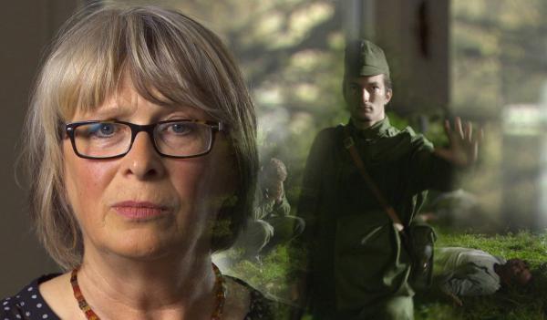 Bild 1 von 2: Gundula Schafitel, die Frau von Kurt-Werner Schulz, der letzte Tote am Eisernen Vorhang (im Hintergrund nachgestellte Szenen)
