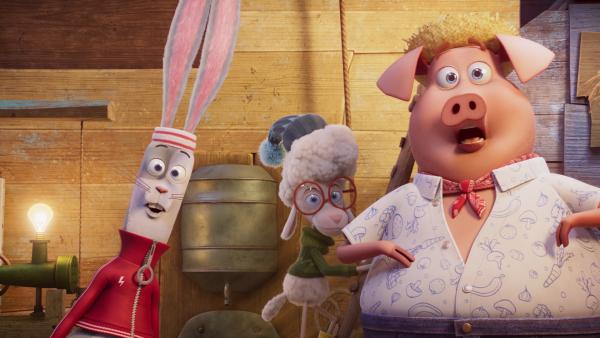 Bild 1 von 4: Maggie, Billy und Clive bemerkt das Verschwinden des Geburtstagskindes.© KiKA/KiKA/2022 Sixteen South/Mikros Animation IP/Tencent - Honorarfreie Verwendung gemäß AGB im engen inhaltlichen redaktionellen Zusammenhang mit genannter Sendung bei Nennung \