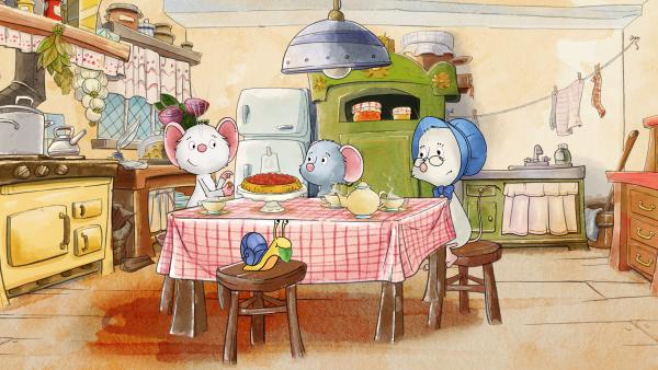 Bild 1 von 6: Tilda begutachtet den Tomatenkuchen.