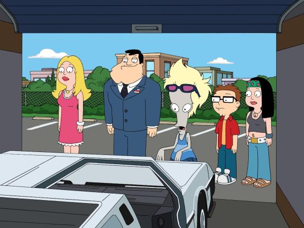 Bild 1 von 6: (v.l.n.r.) Francine Smith; Stan Smith; Roger; Steve Smith; Hayley Smith