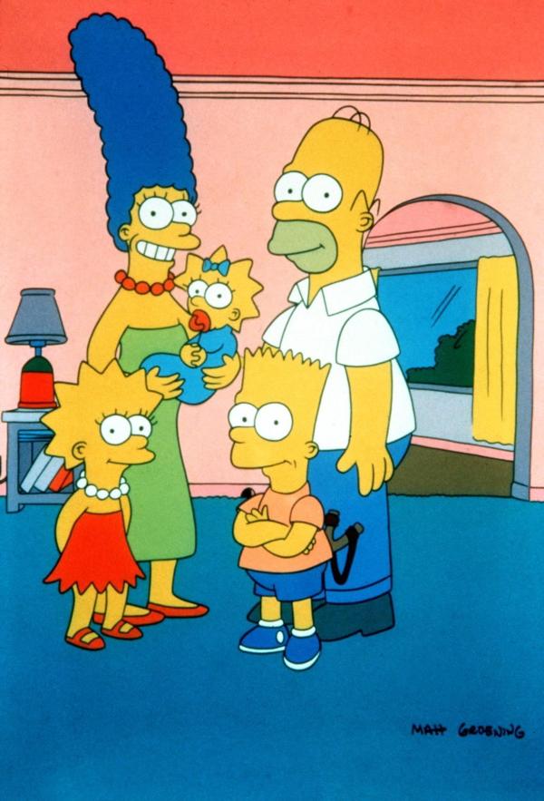Bild 1 von 11: (1. Staffel) - Die Familie Simpson im trauten Heim: (v.l.n.r.) Lisa, Marge, Maggie, Bart und Homer.