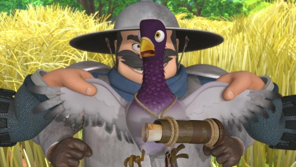 Bild 1 von 5: Blitz, die Brieftaube, wurde vom Sheriff und seinen Söhnen eingefangen.