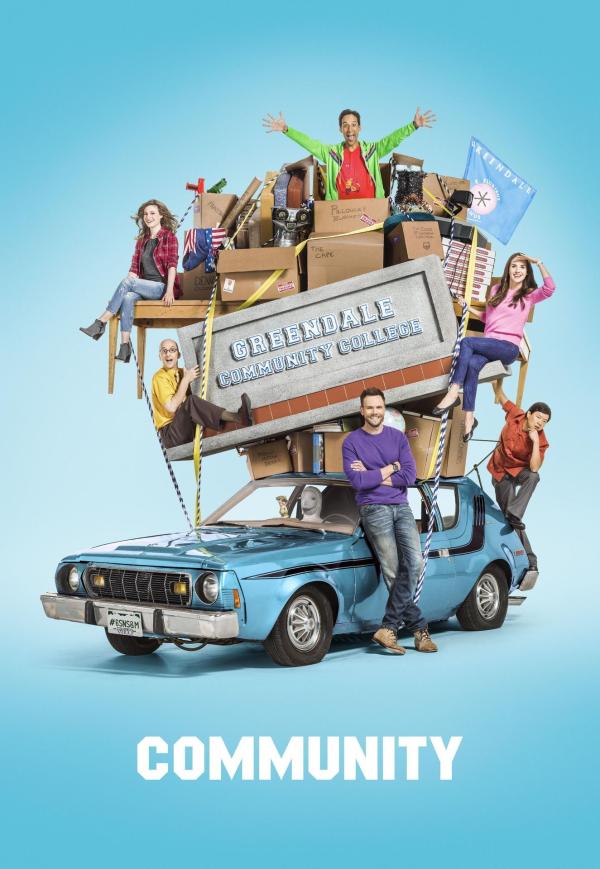 Bild 1 von 34: (6. Staffel) - Community: Annie (Alison Brie, 2.v.r.), Abed (Danny Pudi, 3.v.l.), Britta (Gillian Jacobs, l.), Dean Pelton (Jim Rash, 2.v.l.), Jeff (Joel McHale, 3.v.r.) und Chang (Ken Jeong, r.) ...