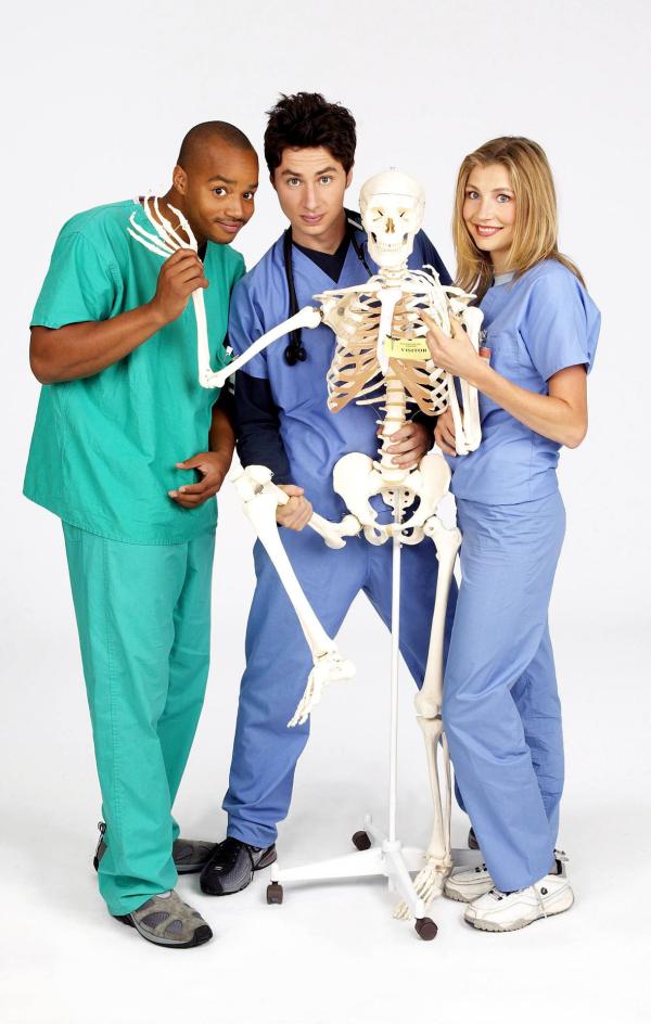 Bild 1 von 3: Im Bild (v.li.): Donald Faison (Chris Turk), Zach Braff (John 'J.D.' Dorian), Sarah Chalke (Elliott Reid).