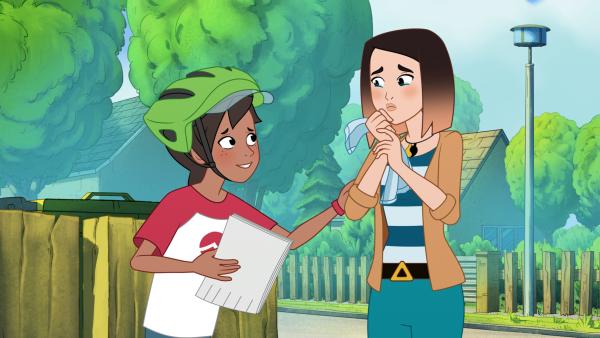 Bild 1 von 3: Josefine (links) tröstet Alina Jessen (rechts), die ihre Katze vermisst. Sie will ihr dabei helfen, ihr geliebtes Haustier wieder zu finden.© ZDF/ZDF 2024/Caligari - Honorarfreie Verwendung gemäß AGB im redaktionellen Zusammenhang mit genannter Sendung bei Nennung \