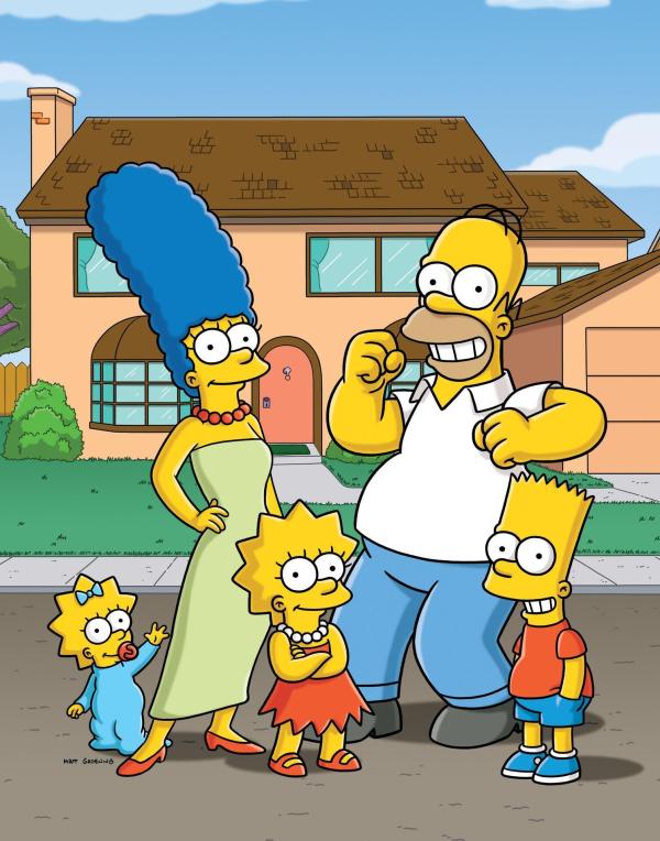 Bild 1 von 34: (28. Staffel) - Eine etwas andere Familie: Maggie (l.), Marge (2.v.l.), Homer (2.v.r.), Bart (r.) und Lisa Simpson (M.) ...