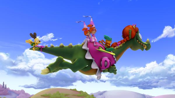 Bild 1 von 2: Garfield und Odie gelingt es mit Hilfe der nervigen Zwillinge Drusilla und Minerva, den bösen Drachen in eine lammfromme Gefährtin zu verwandeln.