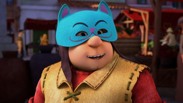 Bild 1 von 3: Cicala freut sich über die Maske.