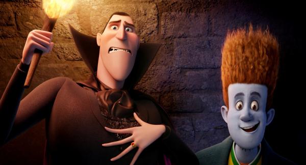 Bild 1 von 6: Dracula (voiced by Adam Sandler) and Johnnystein (voiced by Andy Samberg) in HOTEL TRANSYLVANIA, an animated comedy from Sony Pictures Animation.