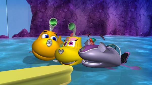 Bild 1 von 4: Timmy, Bess und Skid müssen Seegurken zur Seegraswiese bringen, einen Behälter für Aale suchen und diese bei Suzie abholen.