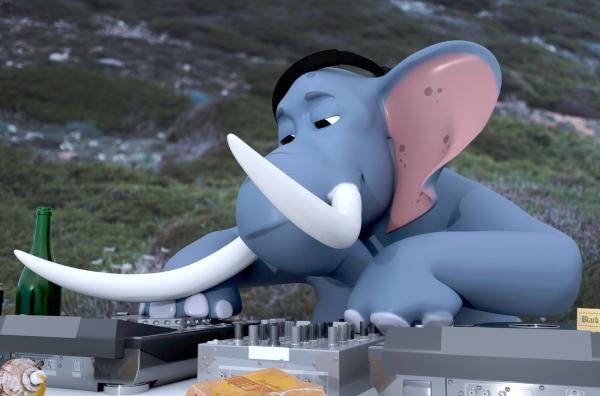 Bild 1 von 4: Elefant heizt den anderen Tieren ein.