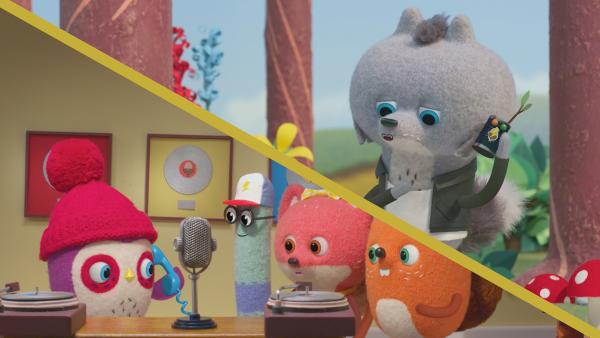 Bild 1 von 3: Beccas Bande übernimmt für den verzweifelten Moderator John Wolfenstein die Radiosendung.