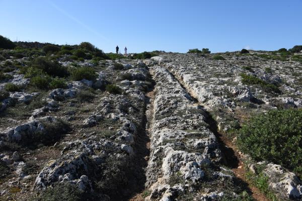 Bild 1 von 8: Woher die tiefen Schleifspuren im Kalkstein der Insel Malta stammen, ist bis heute umstritten.