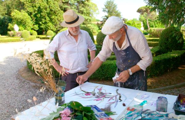 Bild 1 von 4: Graf Alberto Passi: neugieriger Beobachter beim Meisterkurs Malen im Park der Villa Tiepolo Passi.