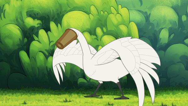Bild 1 von 3: Schwan Hokuspokus ist orientierungslos. Er kann plötzlich nichts mehr sehen. Bei der Suche nach etwas Essbarem ist er mit dem Kopf in einem Pappbecher stecken geblieben und braucht jetzt Hilfe.
