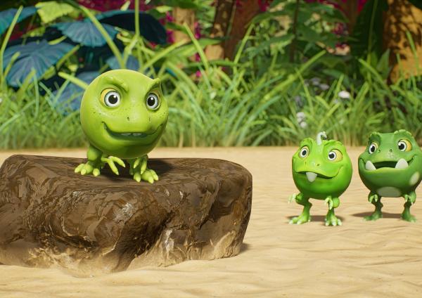 Bild 1 von 4: Die Erbs-Rexe sind die Flipperkugeln beim Erbs-Rex-Flipper-Spiel.