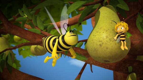 Bild 1 von 11: Maja führt die Wespe an der Birne herum.