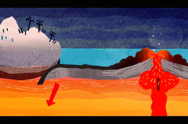 Bild 1 von 9: Am sogenannten Mittelozeanischen Rücken bildet sich neuer Meeresboden - etwa so, wie bei einer Rolltreppe Elemente aus dem Boden fahren.