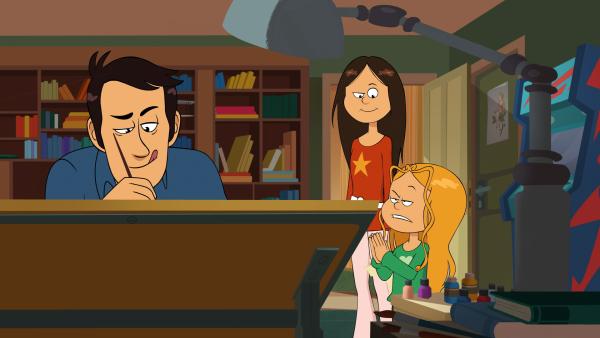 Bild 1 von 4: Durchbruch: Marines und Wendys Ideen inspirieren ihren Papa, der gleich den neuen Comic beginnt.