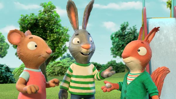 Bild 1 von 3: Die Freunde finden einen tollen Schatz am Ende des Regenbogens. Wer ihn wohl dort versteckt hat?