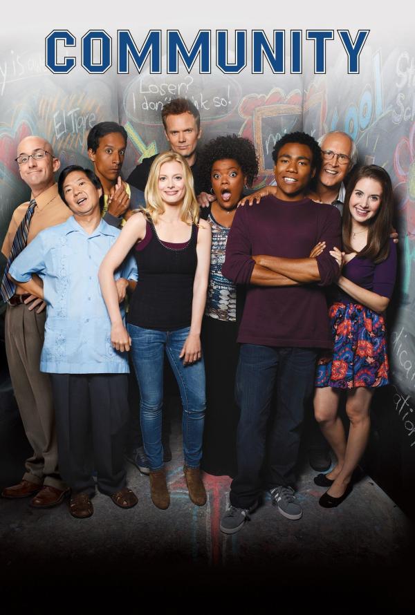 Bild 1 von 12: (3. Staffel) - Community - Eine ganz spezielle Lerngruppe: (v.l.n.r.) Dean Pelton (Jim Rash), Senor Chang (Ken Jeong), Abed Nadir (Danny Pudi), Britta Perry (Gillian Jacobs), Jeff Winger (Joel McHale), Shirley Bennett (Yvette Nicole Brown), Troy Barnes (Donald Glover), Pierce Hawthorne (Chevy Chase) und Annie Edison (Alison Brie) ...